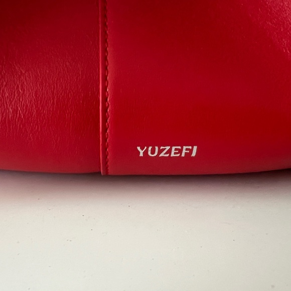 ❌SOLD❌ YUZEFI Large  Leather Mochi Bag Tote Handbag, Red - Picture 2 of 12